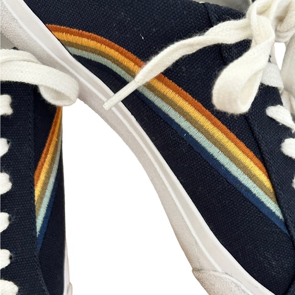 Madewell Rainbow Stripe Canvas Lace Up Trainers - Picture 5 of 10